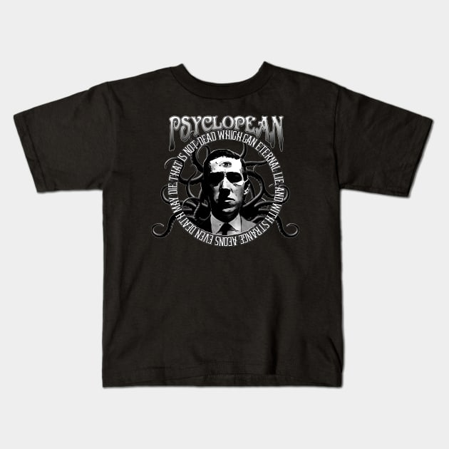 Psyclopean - Strange Aeons - Lovecraft Tentacles Dark Ambient Dungeon Synth Kids T-Shirt by AltrusianGrace